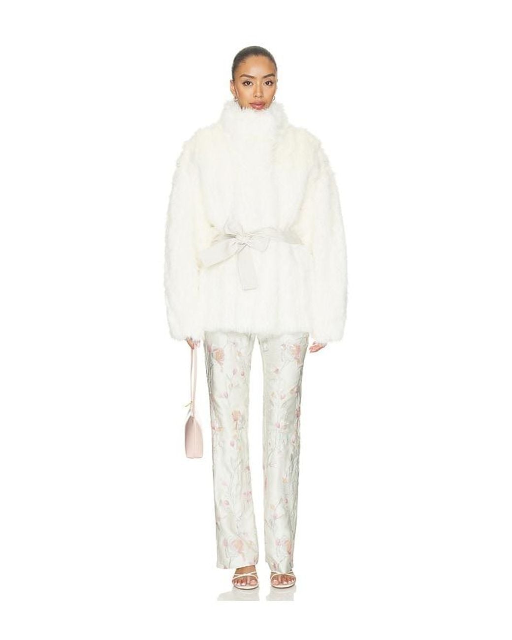 Source Unknown White Ilaria Eco Fur Coat