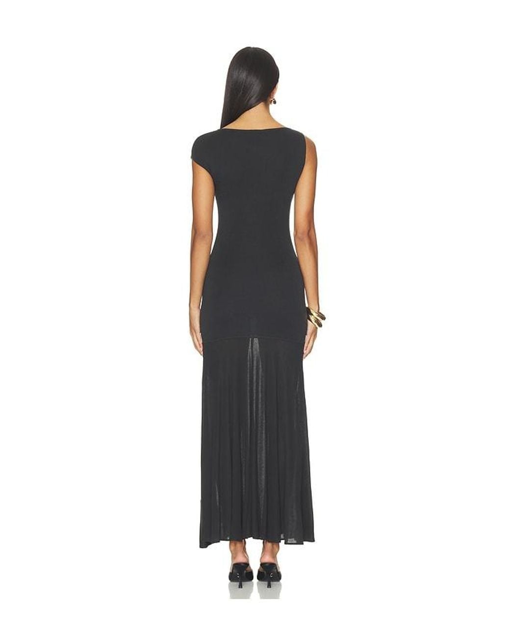 St. Agni Black Fine Jersey Circle Hem Dress