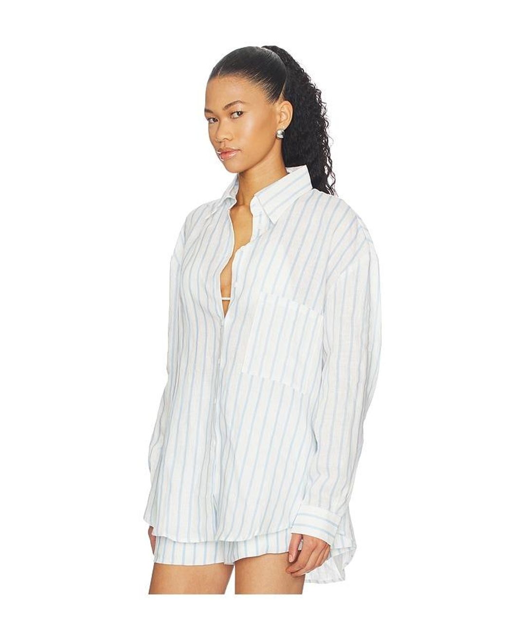 AEXAE White X Revolve Linen Woven Shirt