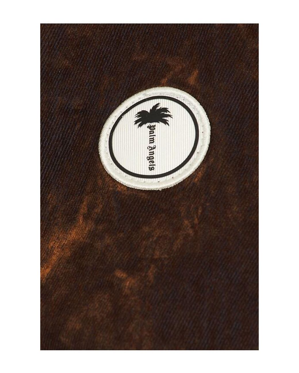 Palm Angels Brown Palm Tree Flock Denim Jacket for men