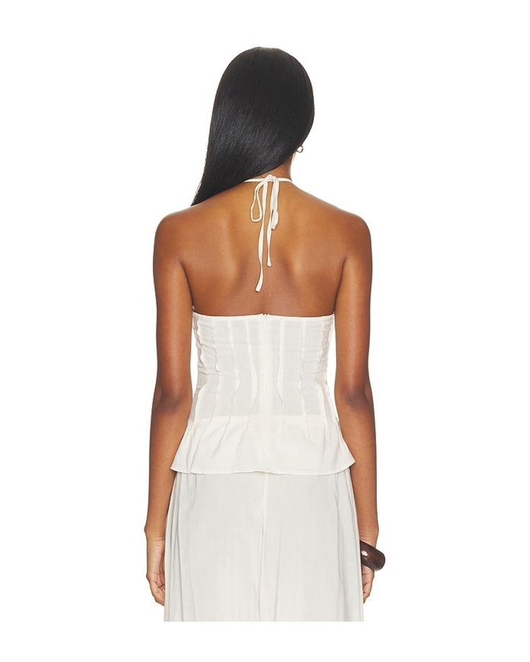 WeWoreWhat White Pleated Halter Top