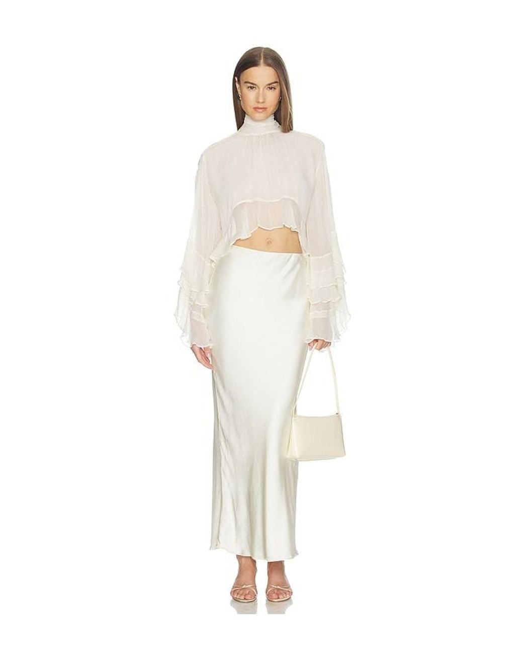 LOBA White Zoe Ruffle Blouse