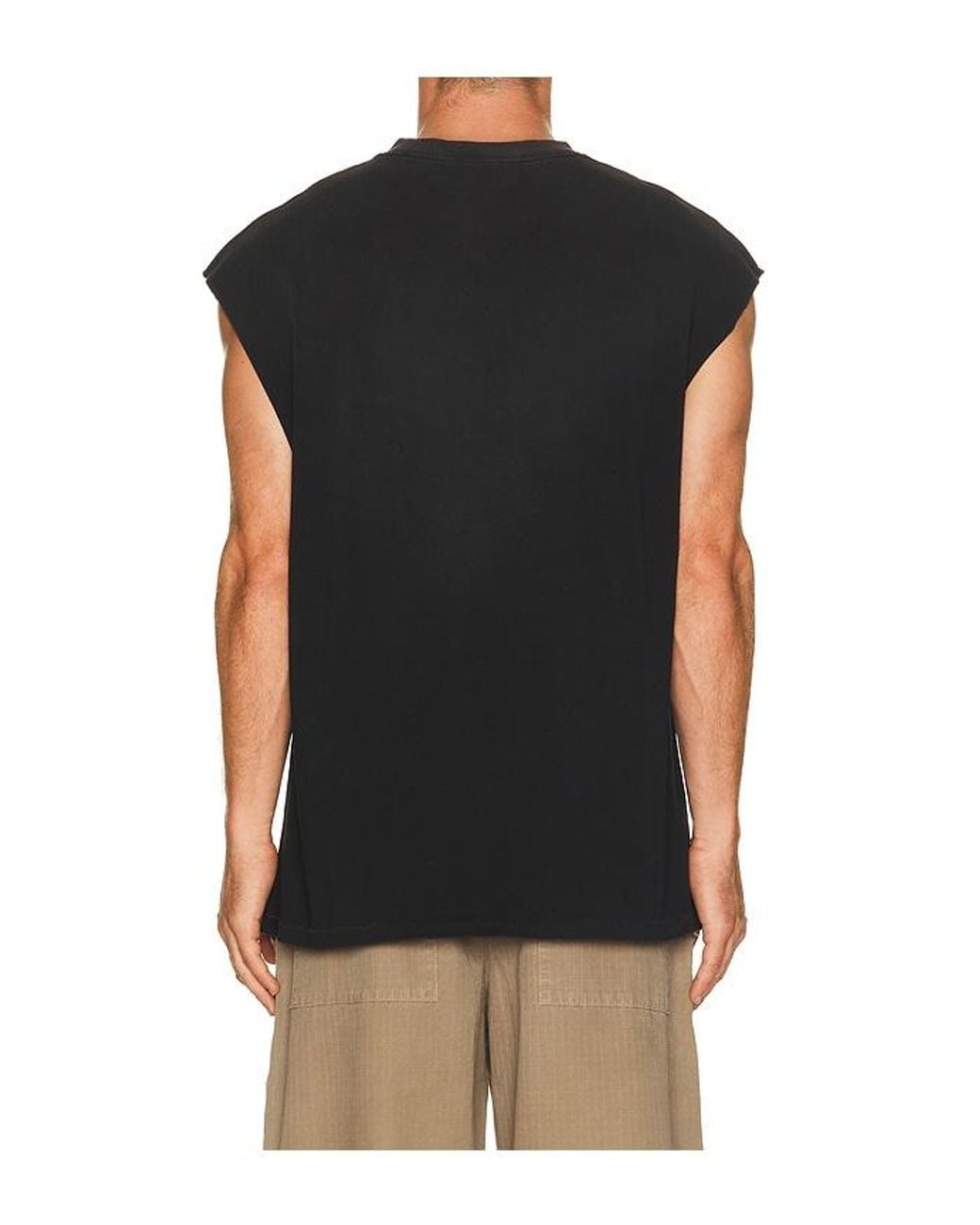 Memory Lane Black Techno Robot Sleeveless Tee for men