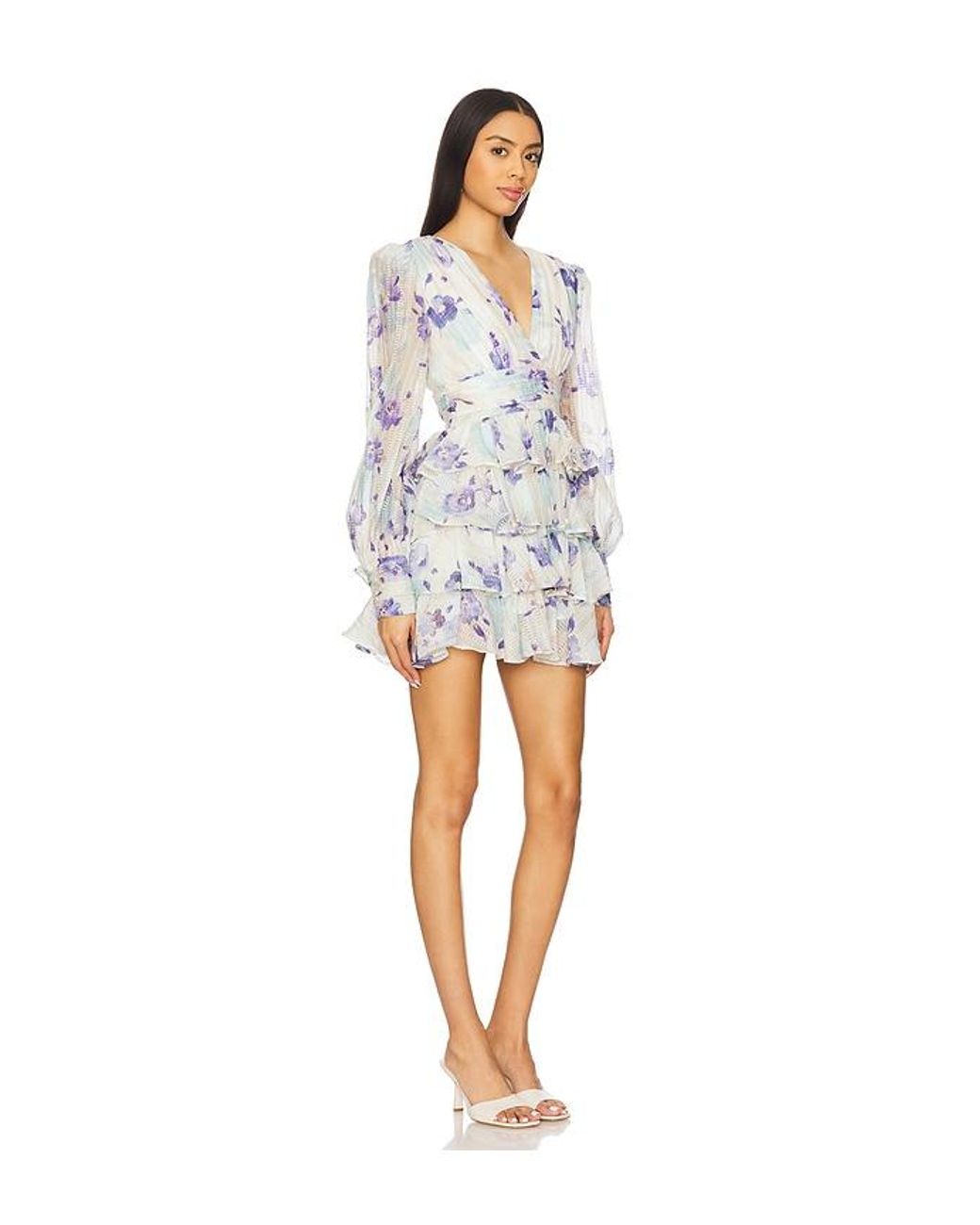 Line & Dot Multicolor Fleur Mini Tiered Dress