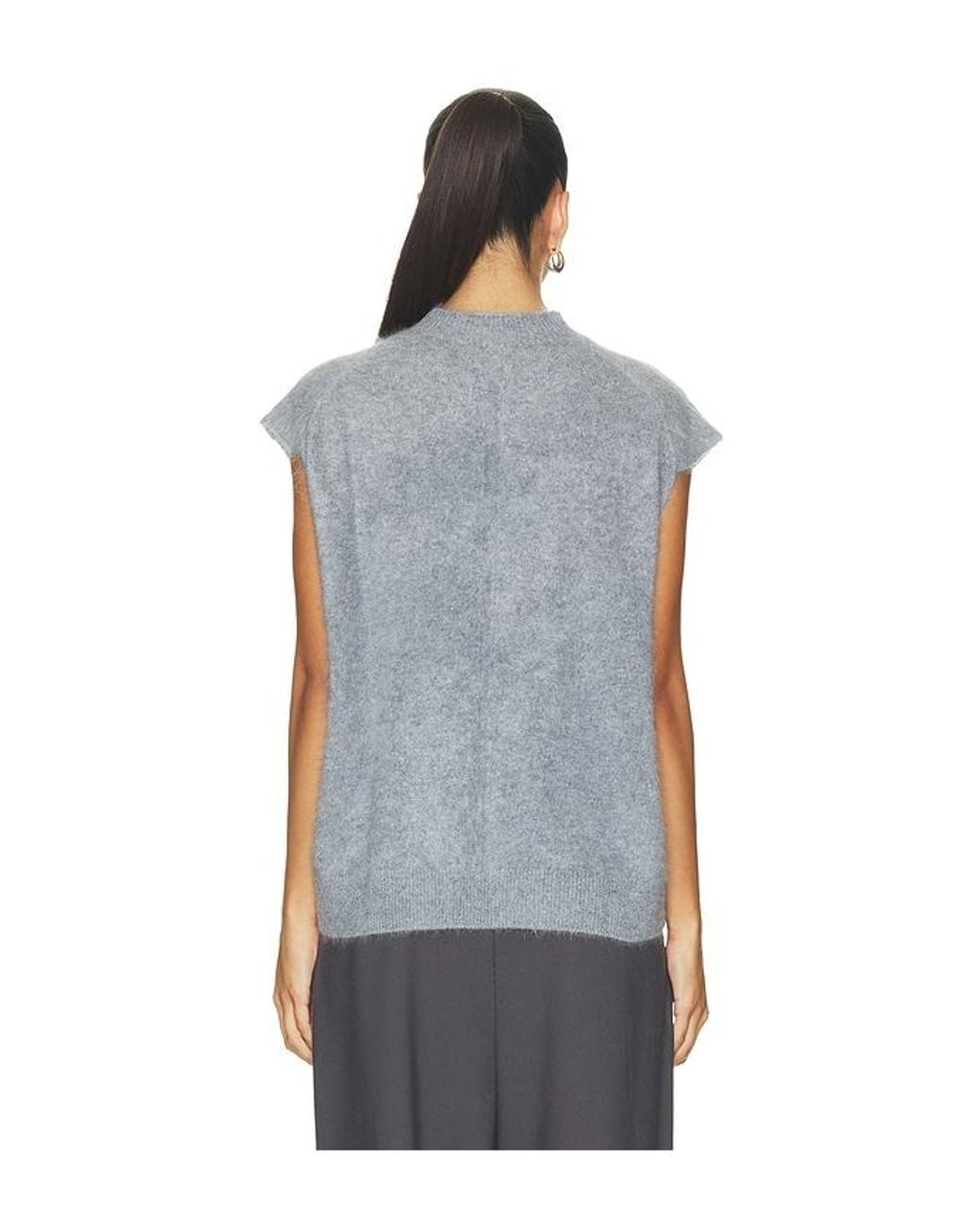 Rag & Bone Blue Jada Brushed Cashmere Mock-Neck Vest Top