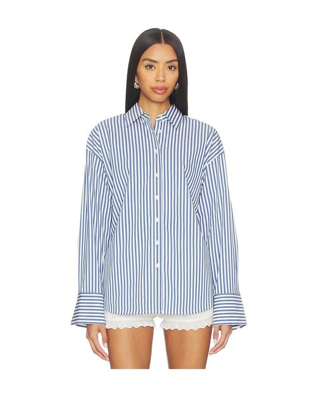 GOOD AMERICAN Blue Oversized Shirt