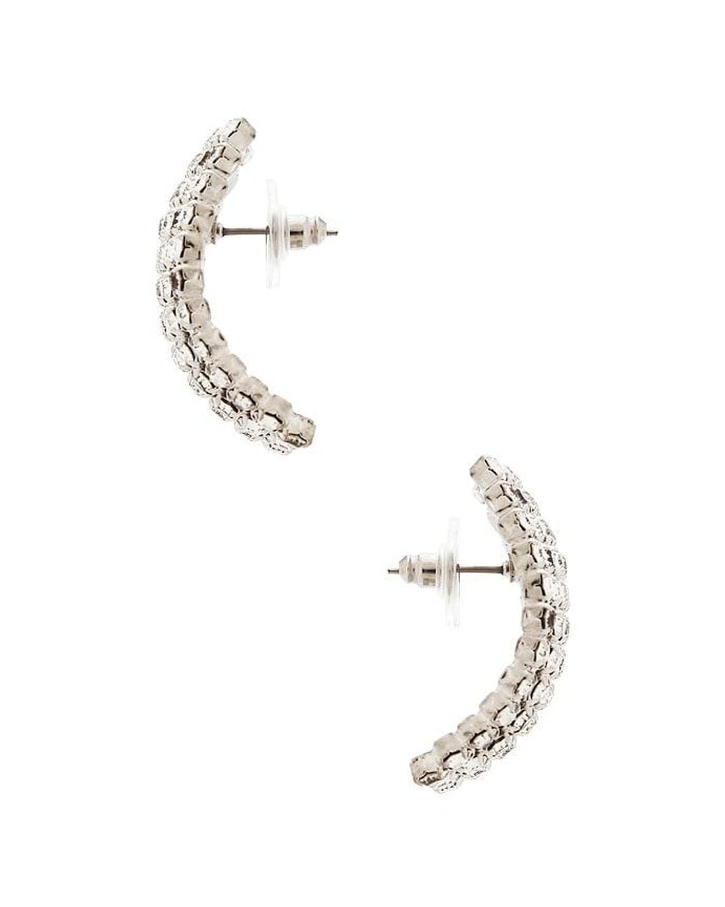Jennifer Behr White Kyrie Hoop Earrings