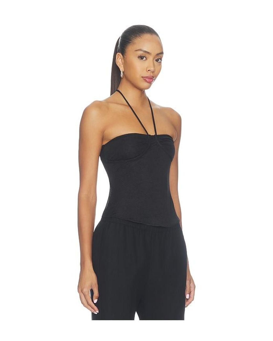 Free People Black Evening Out Halter Top