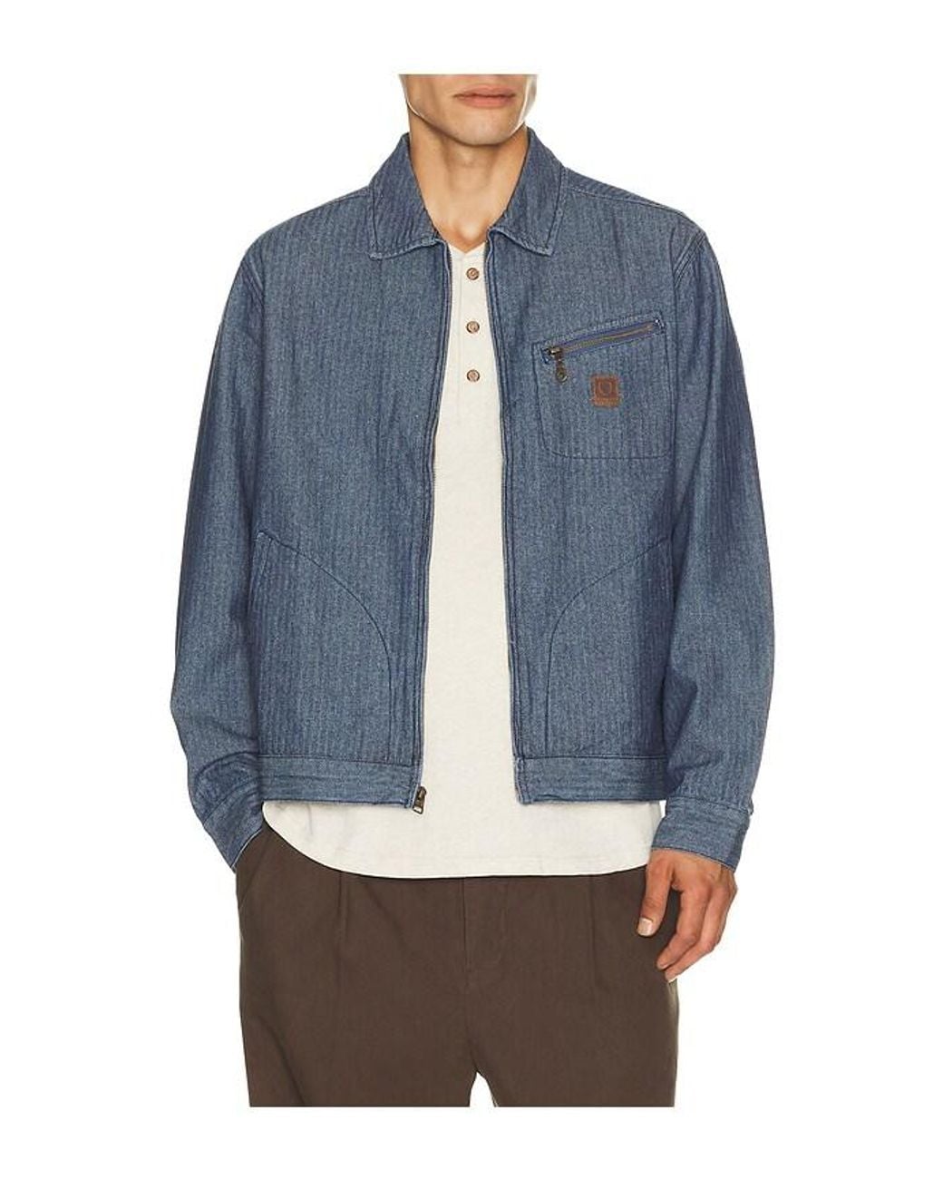 Brixton Blue Mechanic Garage Zip Jacket for men