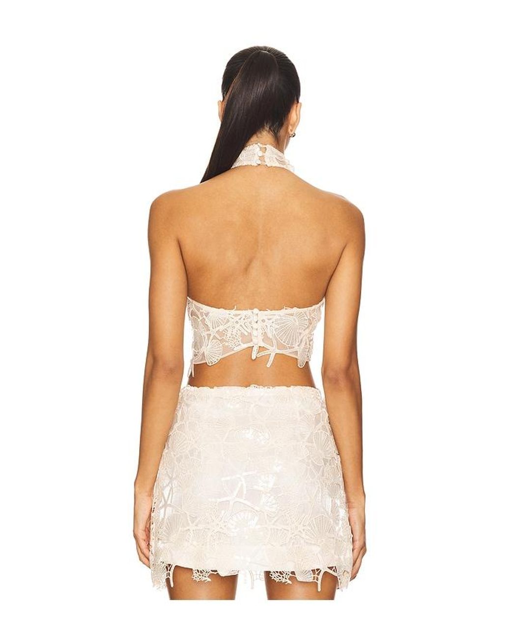 retroféte Natural Louelle Sequin Top