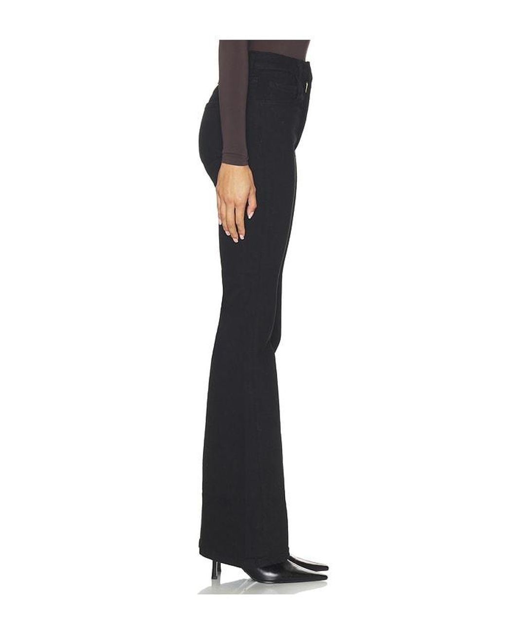 FAVORITE DAUGHTER Black The Valentina Super High Rise Flare Jean