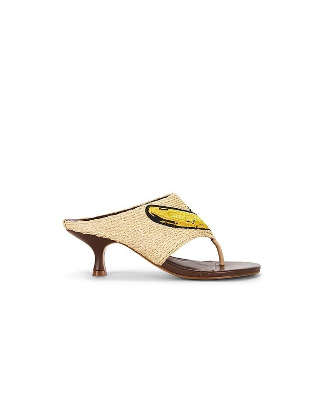 Farm Rio Metallic Raffia Icons Kitten Heel