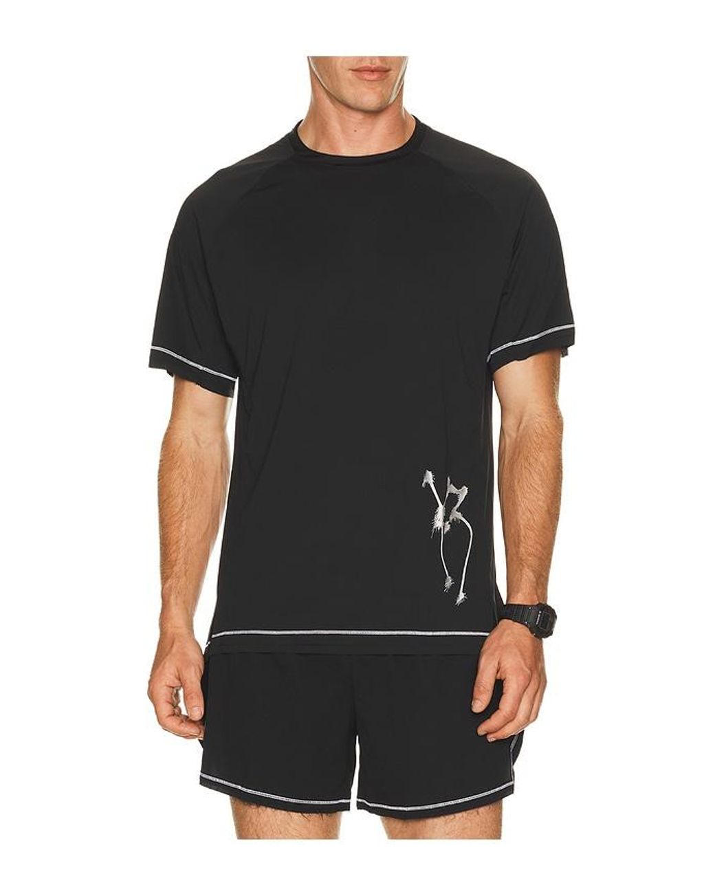 Y-3 Black Gfx Run Tee for men