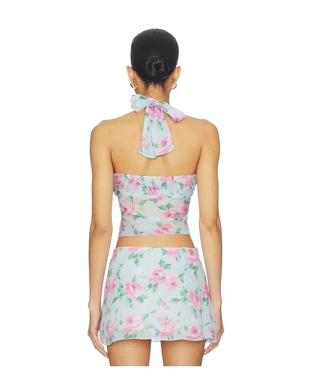 Frankie's Bikinis White Maribel Chiffon Halter Top