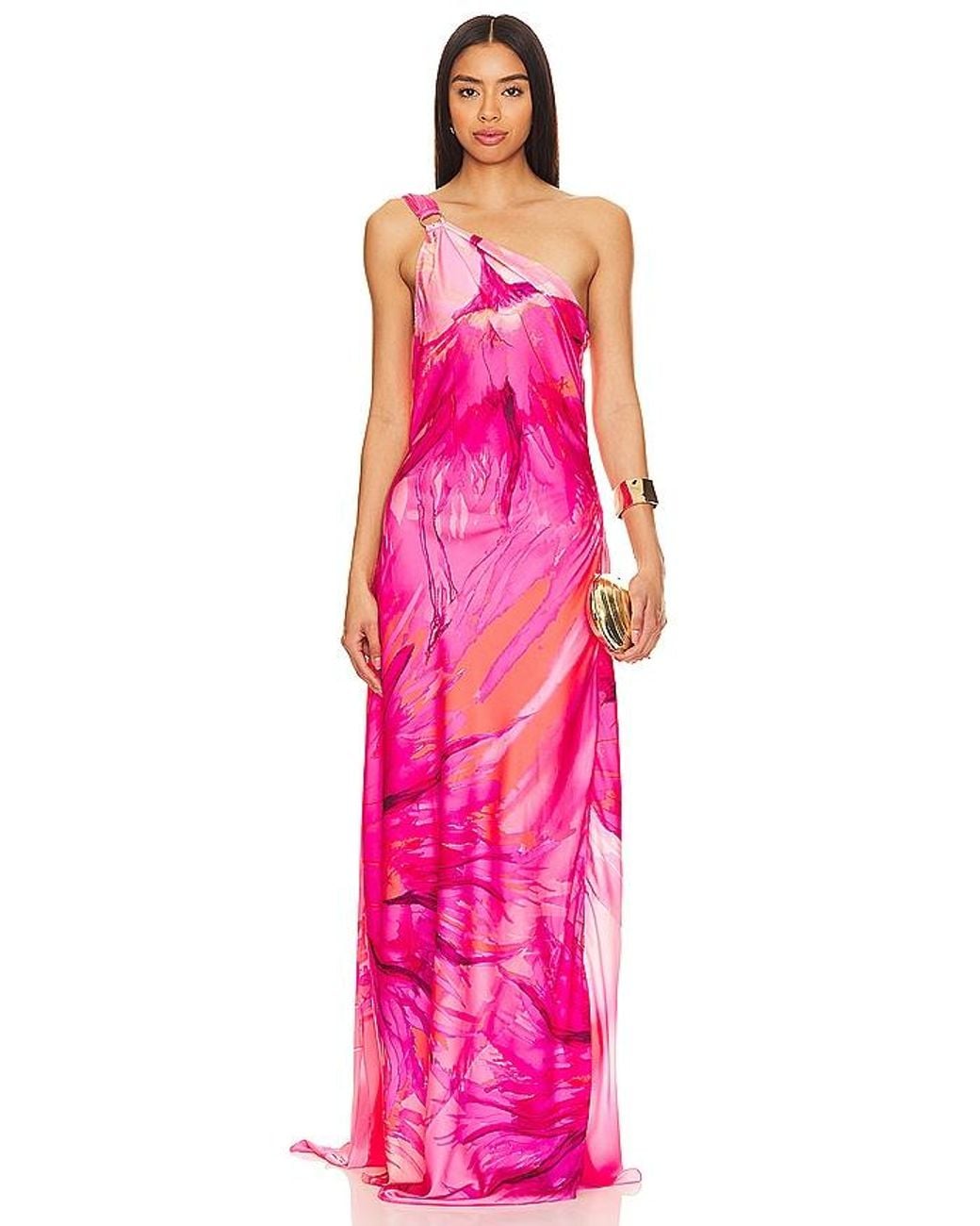 strapless open back dress Hemant & Nandita Long Dress Pink White main image 0