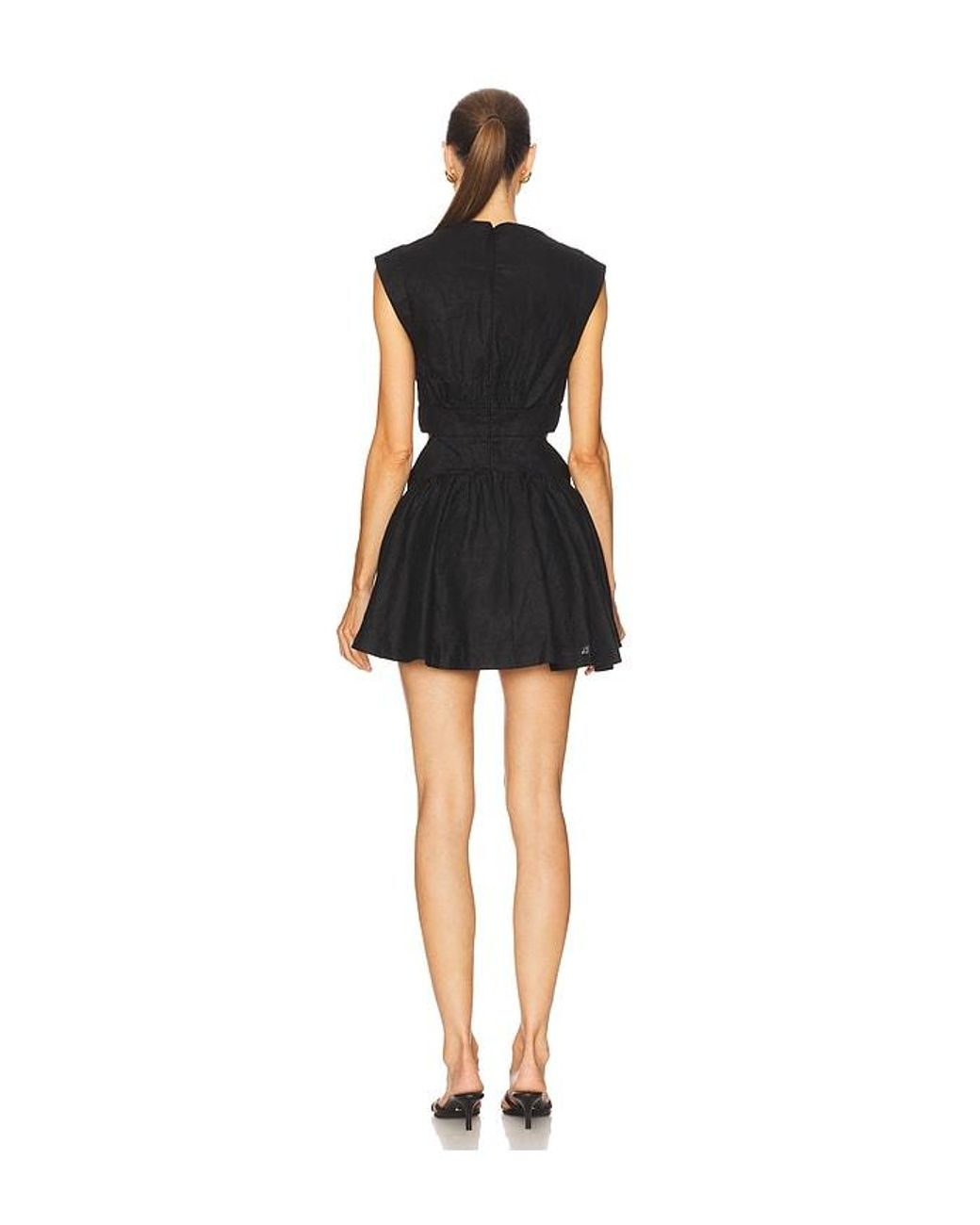 Camila Coelho Black Harlow Linen Mini Dress