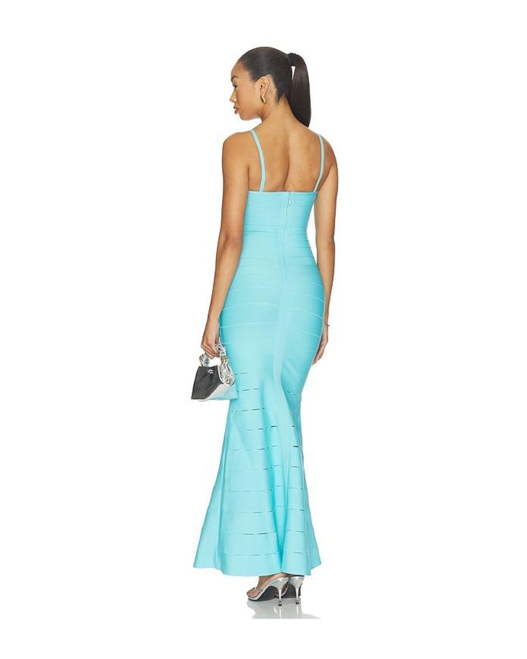 Hervé Léger Blue The Elora Gown
