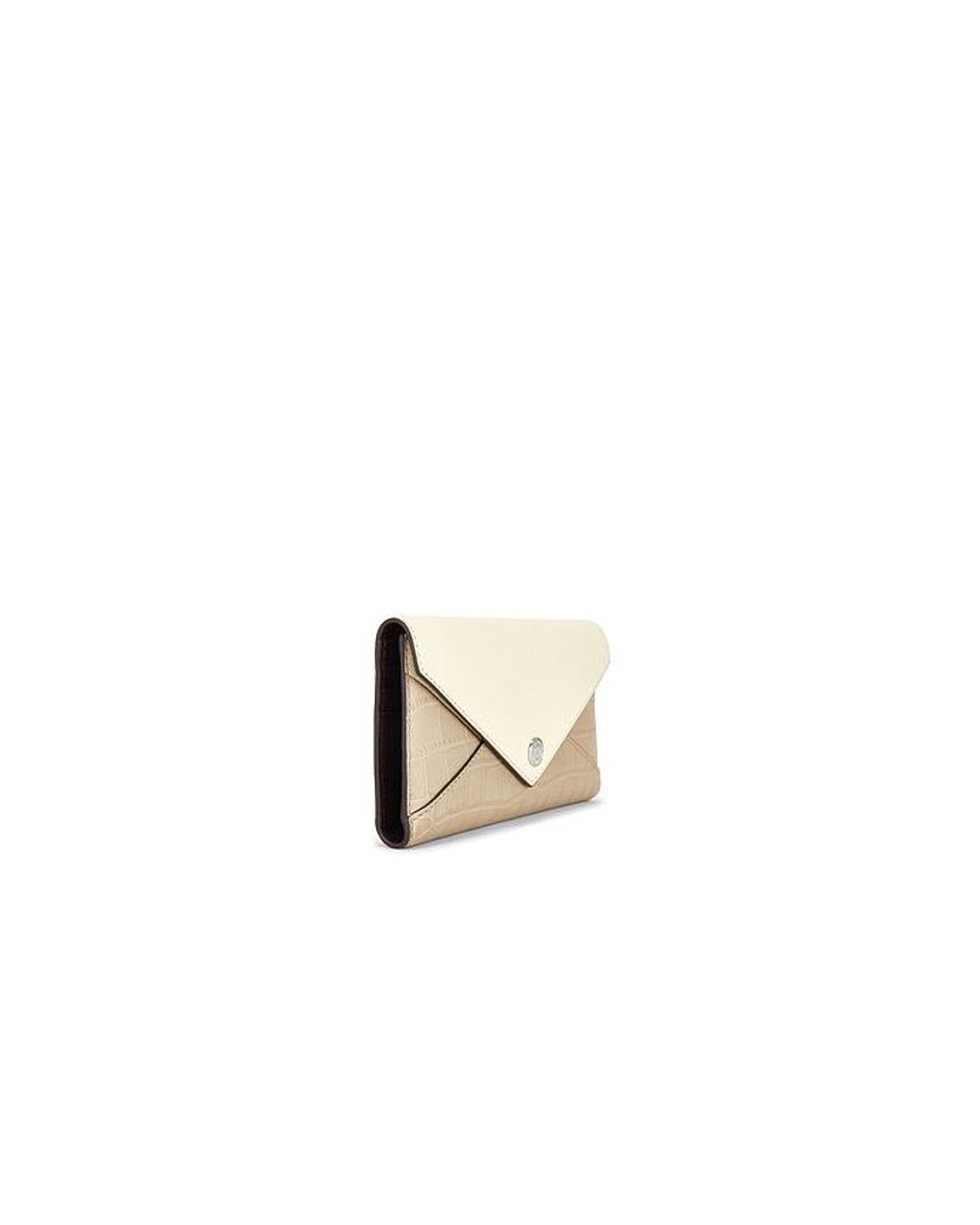 Tory Burch White Color Block Envelope Long Wallet