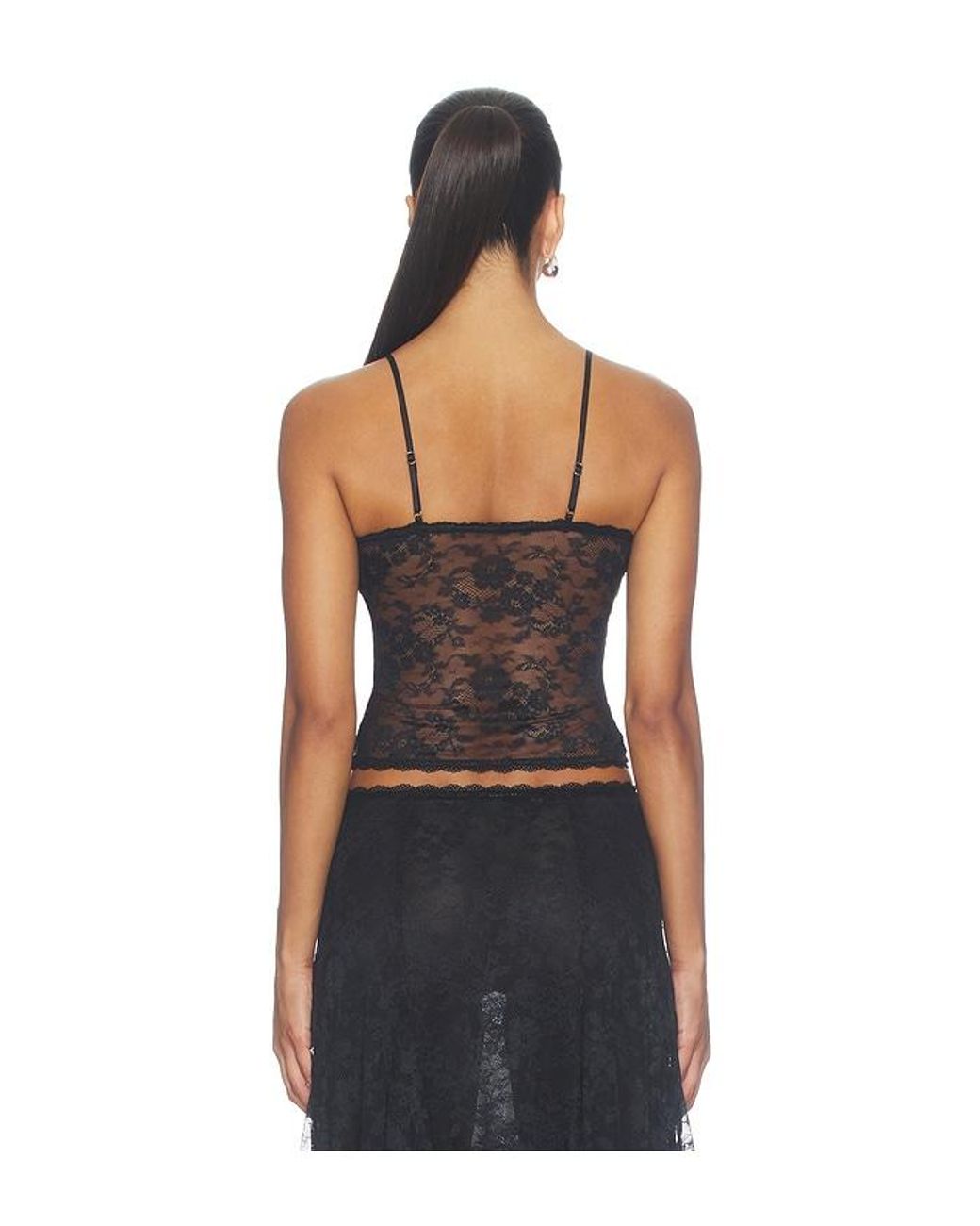 MAJORELLE Black Mira Lace Tank