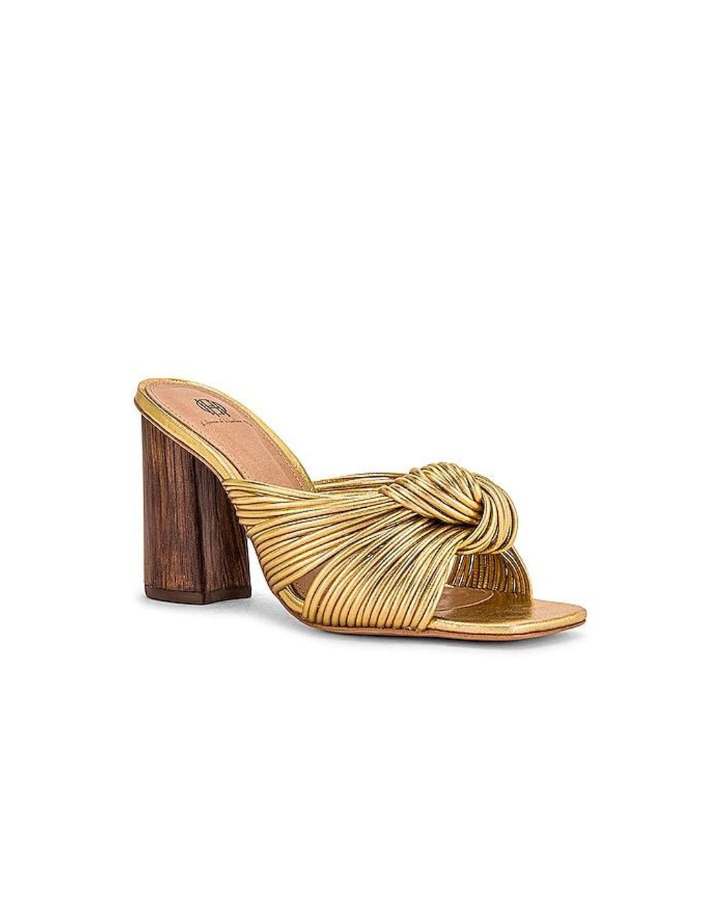 House of Harlow 1960 Metallic X Revolve Multi Strap Knotted Sandal