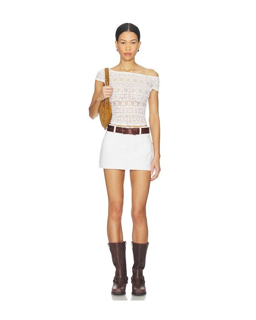 A.Brand White Little Miss Lace Tee