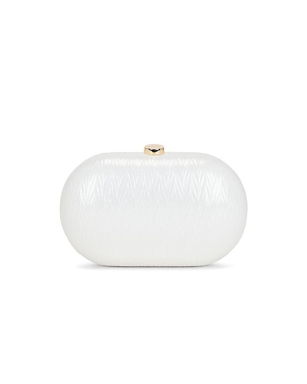 Olga Berg White Izza Oval Clutch