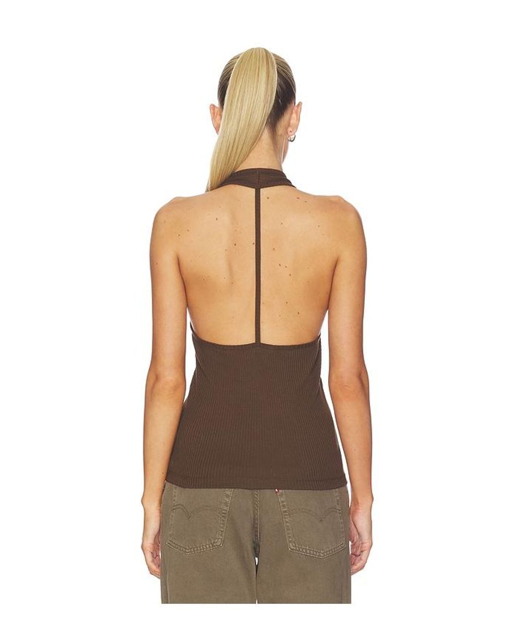 Helmut Lang Multicolor Halter Strap Tank Top