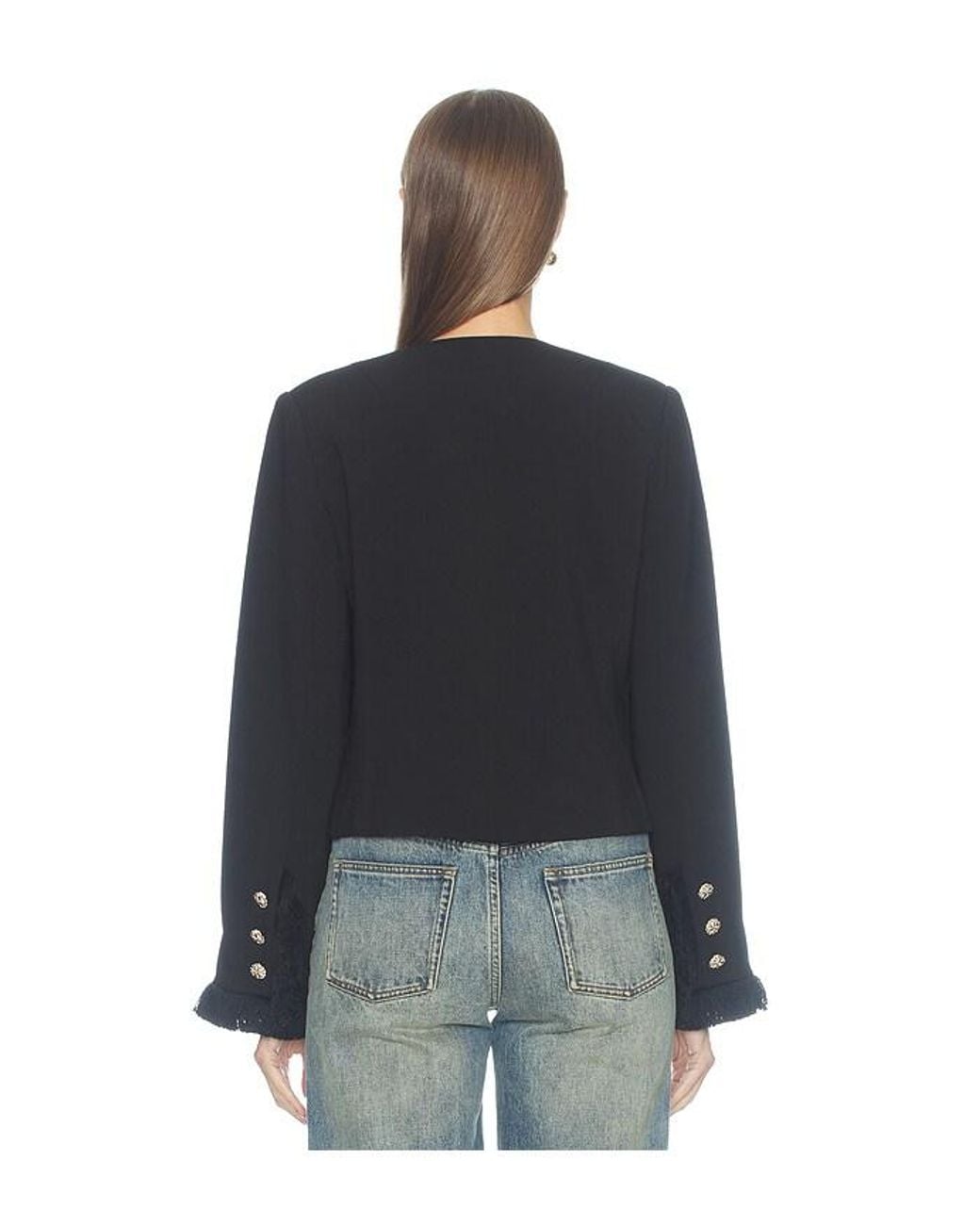 Essentiel Antwerp Blue Kinetic Fringed Jacket