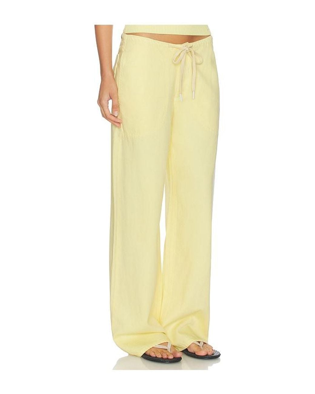 DL1961 Yellow Dl Aura Sienna Low Slung Relaxed Wide Leg Jeans