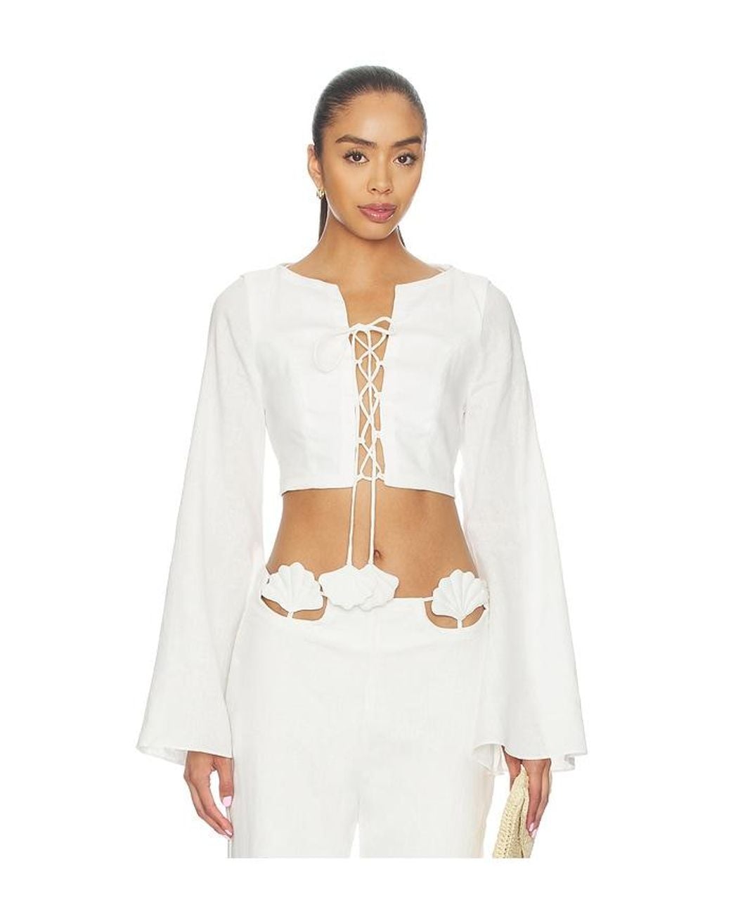 AZULU White Amelie Top
