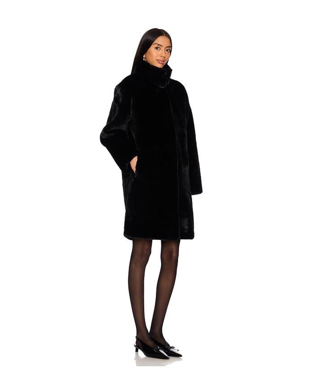 Apparis Black Blair Mid Length Coat