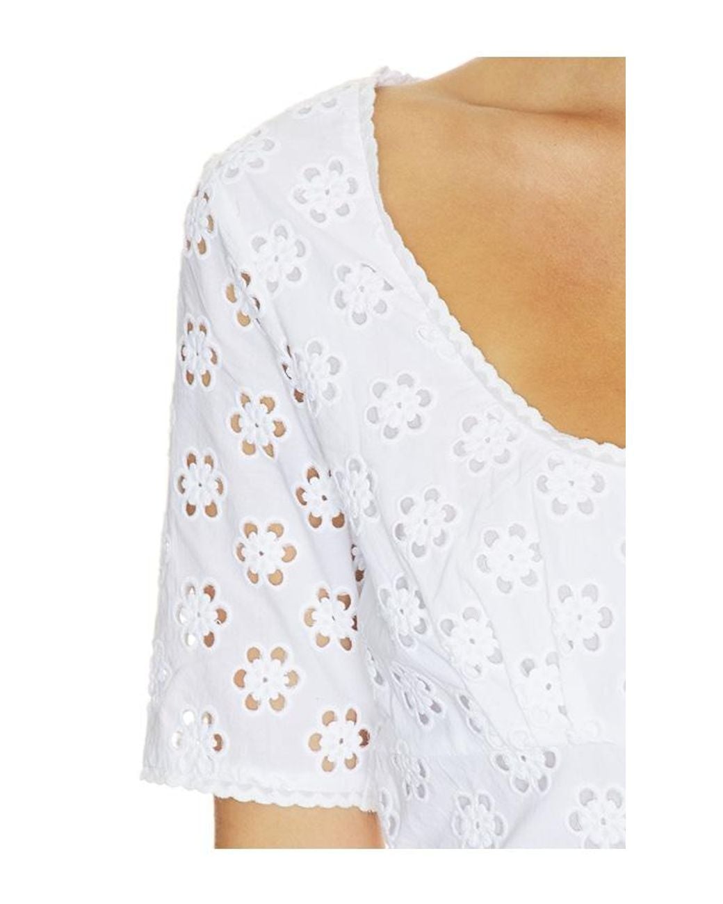 Frankie's Bikinis White X Devon Lee Carlson Lee Eyelet Mini Dress