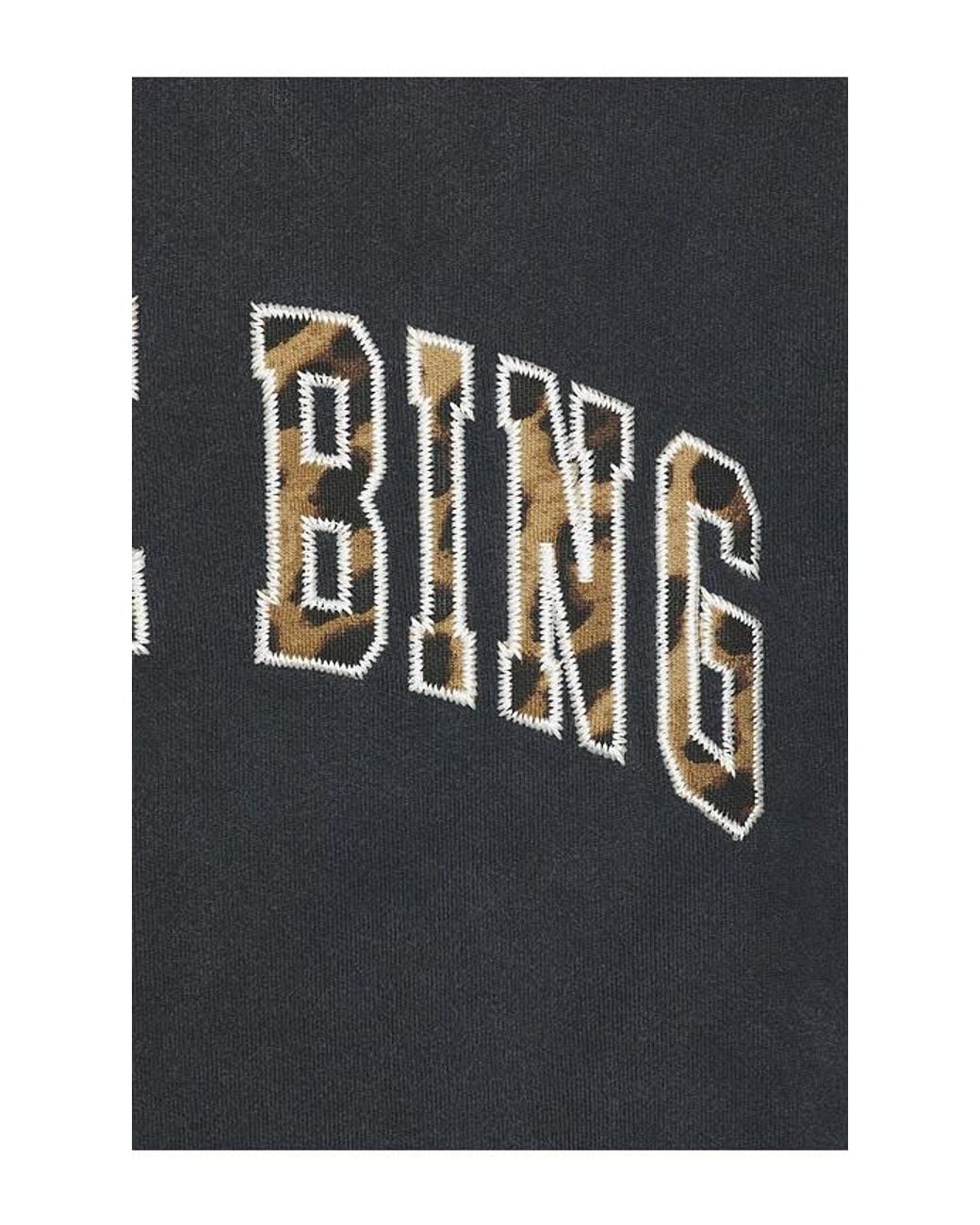 Anine Bing Black Miles Sweatshirt Leopard