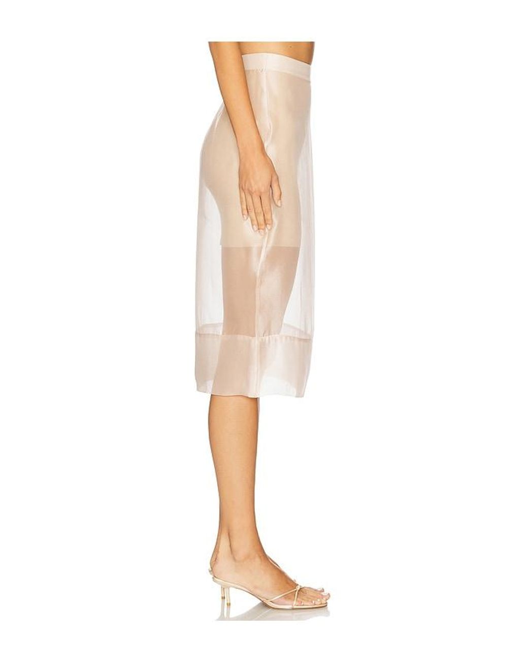 Lovers + Friends White Kelsie Sheer Midi Skirt