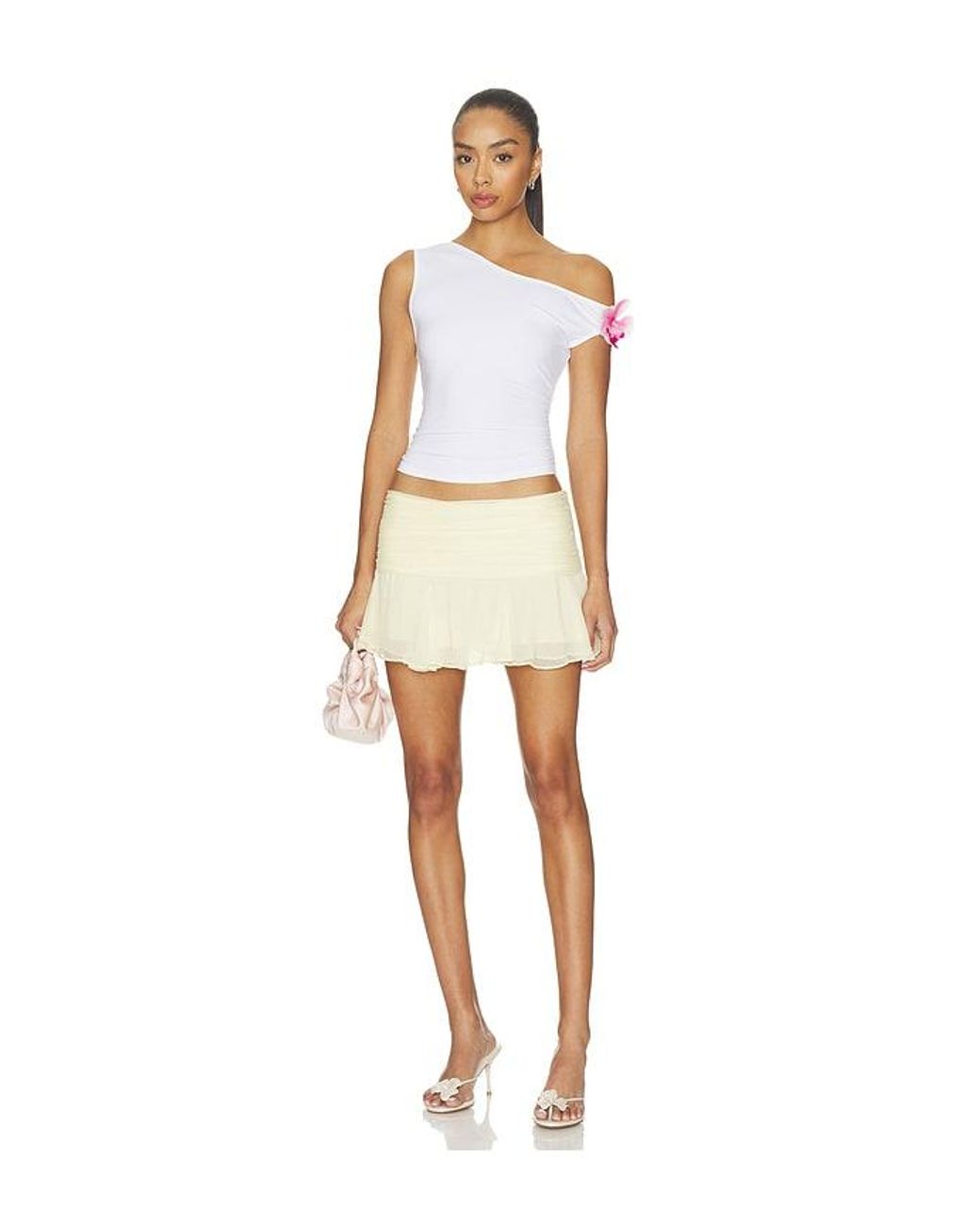 MORE TO COME White Neha Asymmetrical Top