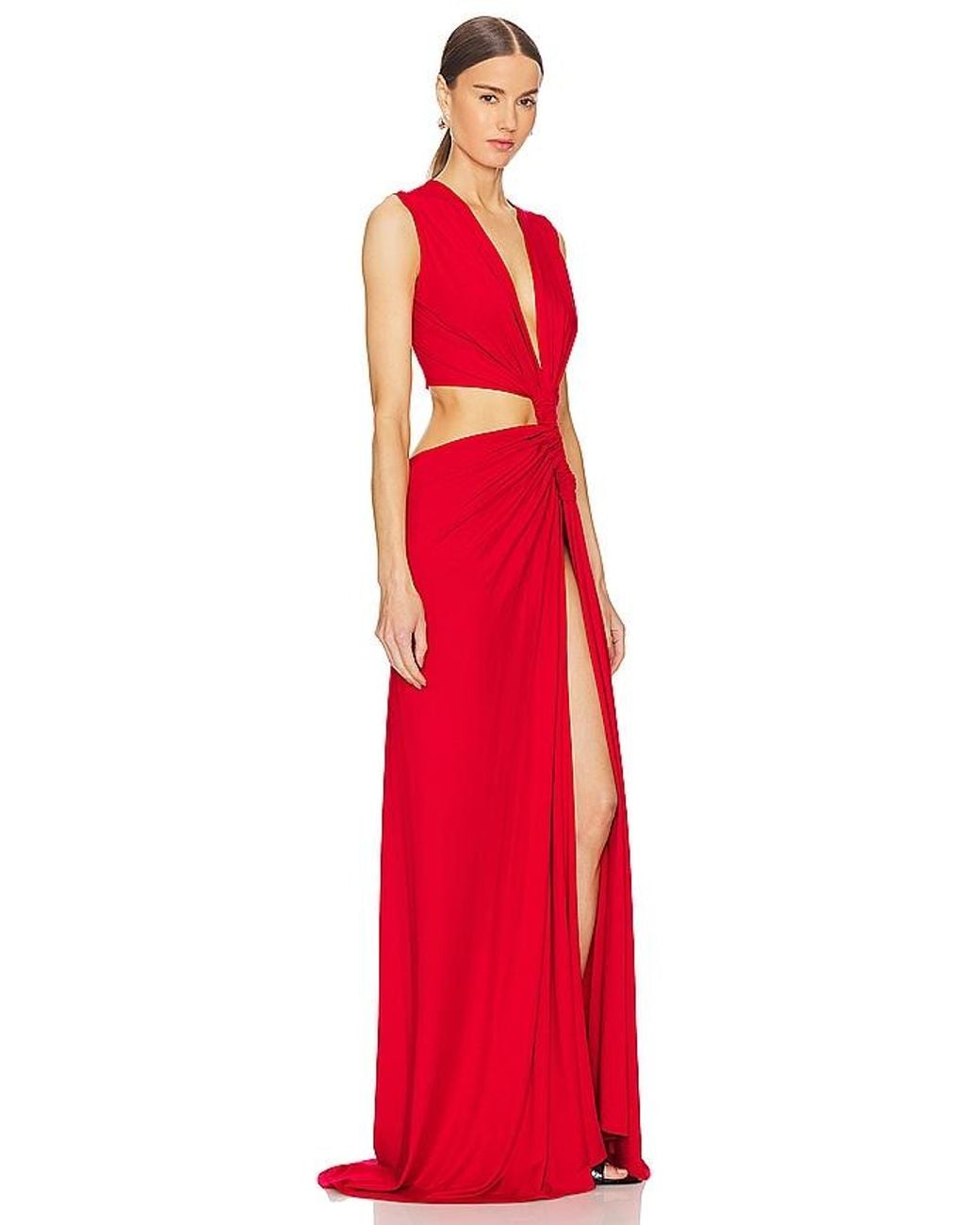Sid Neigum Red Triple Loop Knit Dress