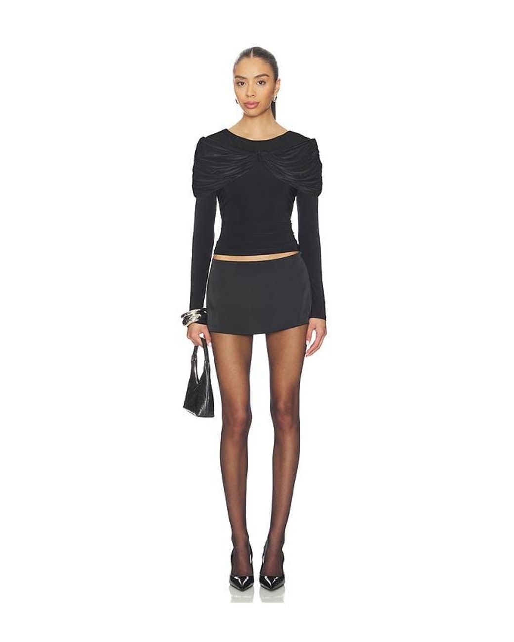 Lovers + Friends Black Eugene Top