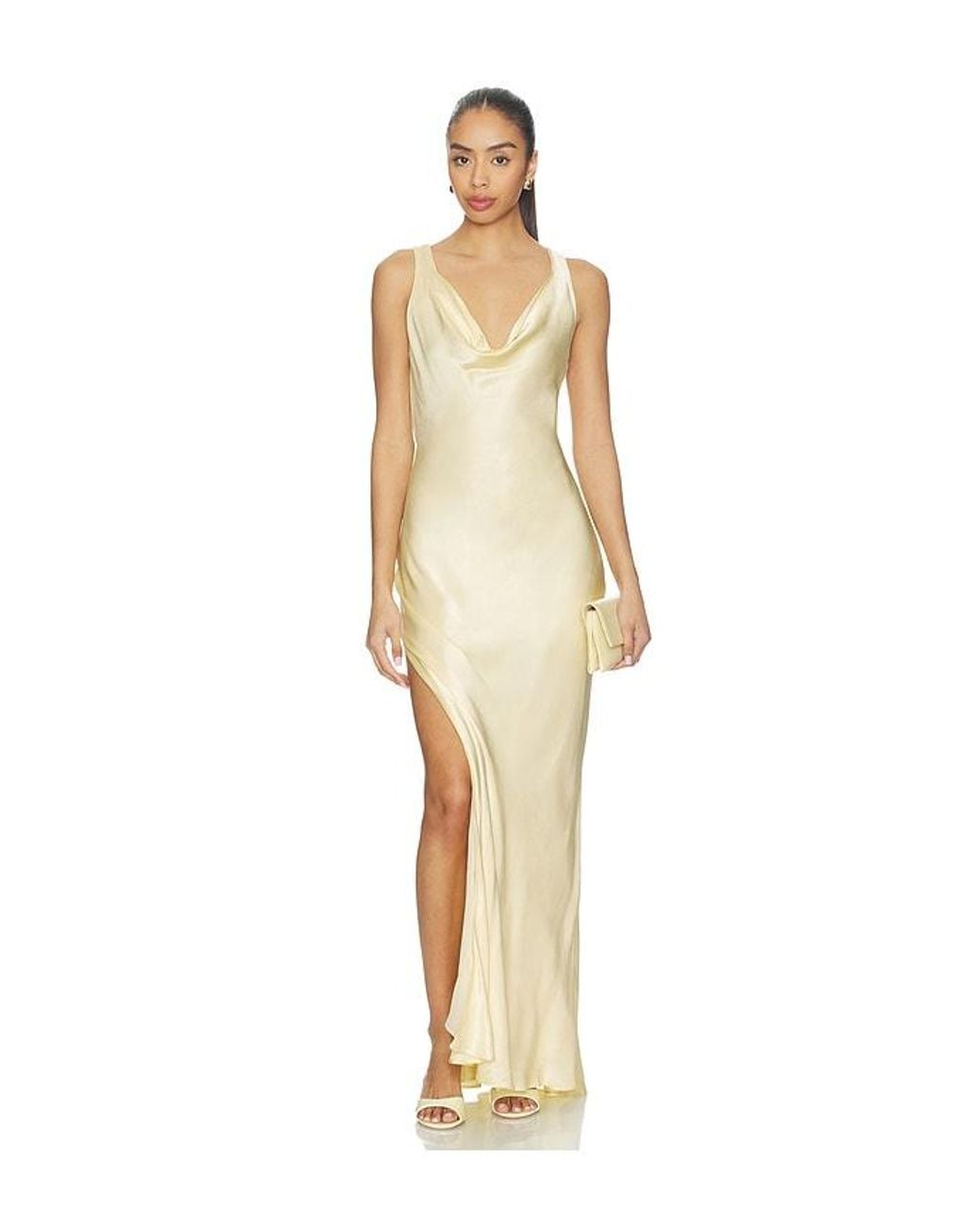 Bardot Natural X Revolve Anouk Cowl Neck Maxi Dress