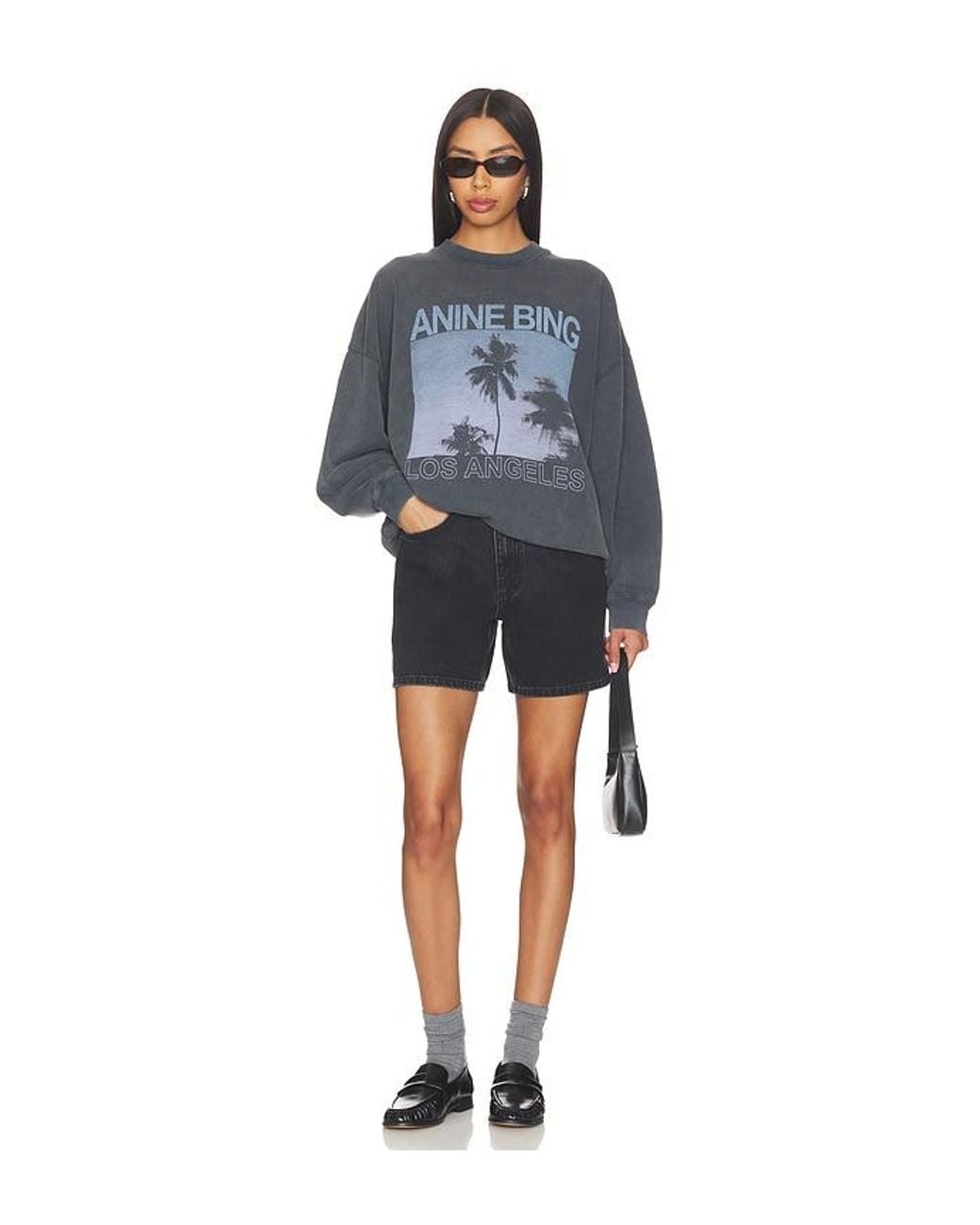 Anine Bing Blue Miles Palms Sweatshirt
