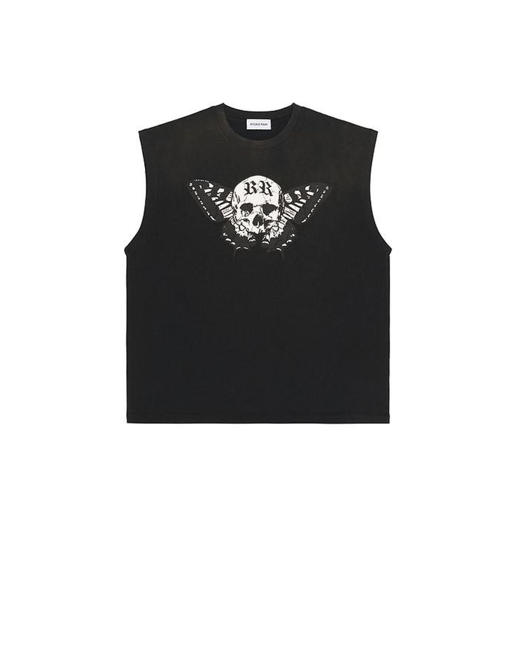 Ryoko Rain Black Butterfly Skull Sleeveless Tee for men