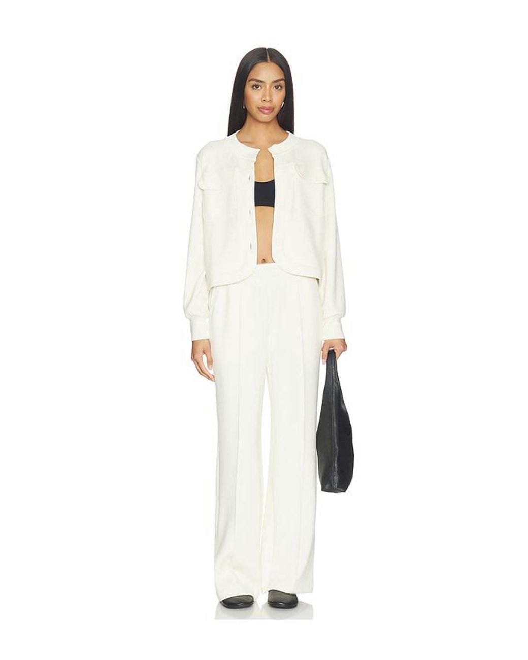Varley White Hartwell Button Through Jacket