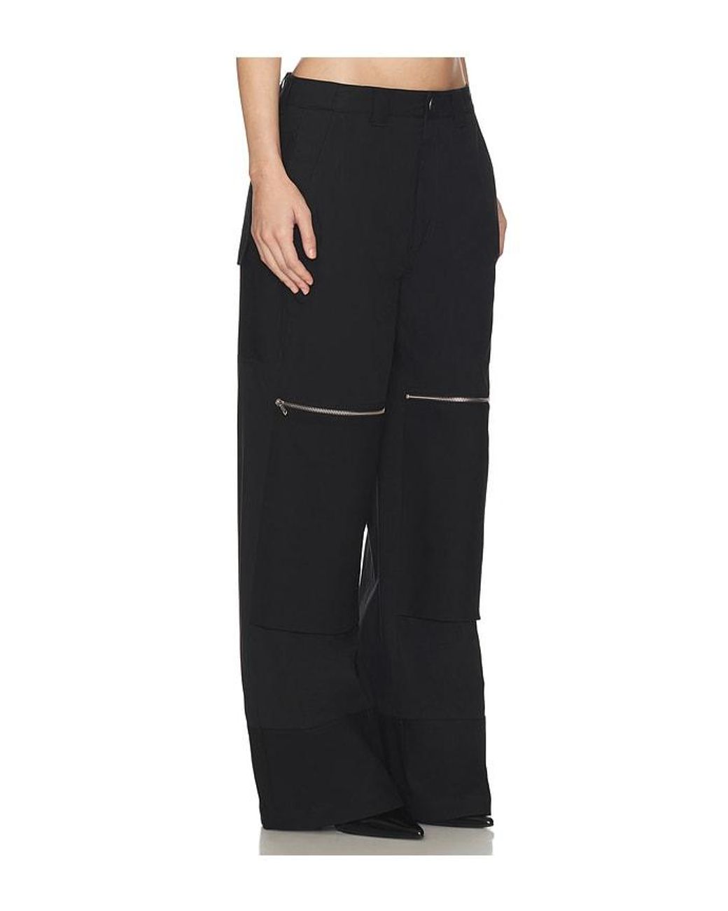 HAELO Black Flex Waist Zip Cargo Pant