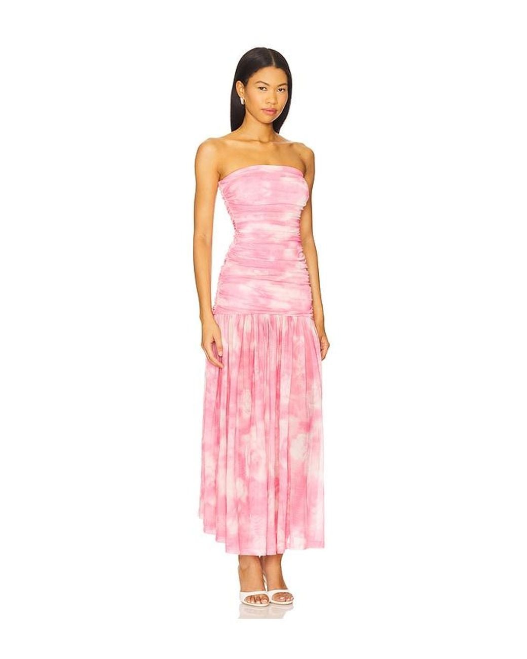 Bardot Pink Solana Mesh Maxi Dress
