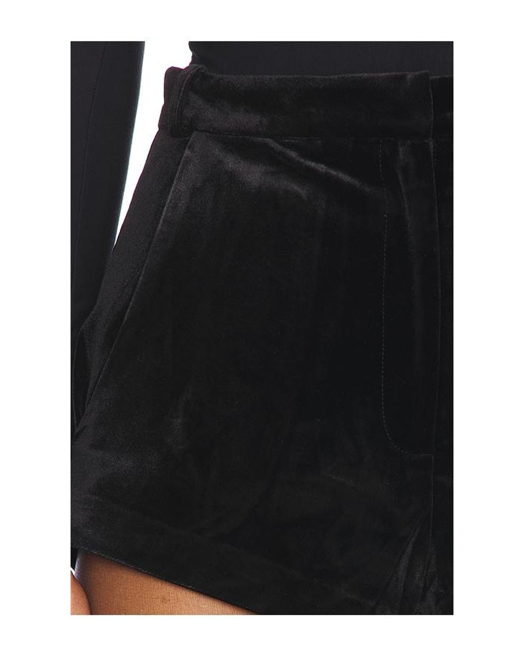 Amanda Uprichard Black Velvet Hot Shorts
