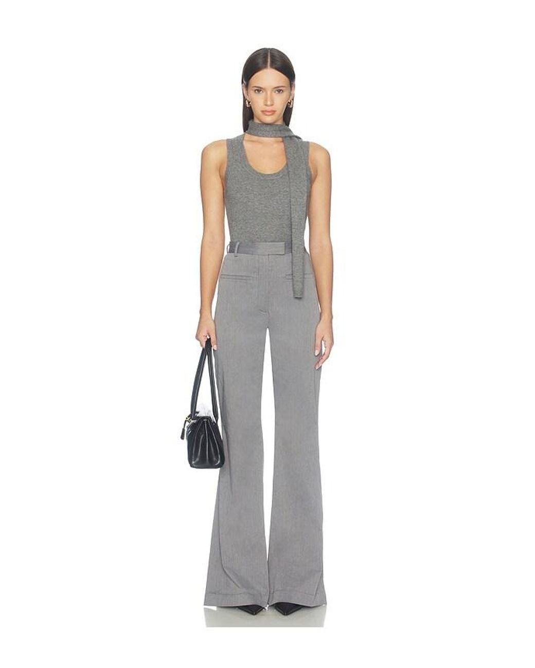 Matthew Bruch Gray Side Slit Bell Bottom Trouser