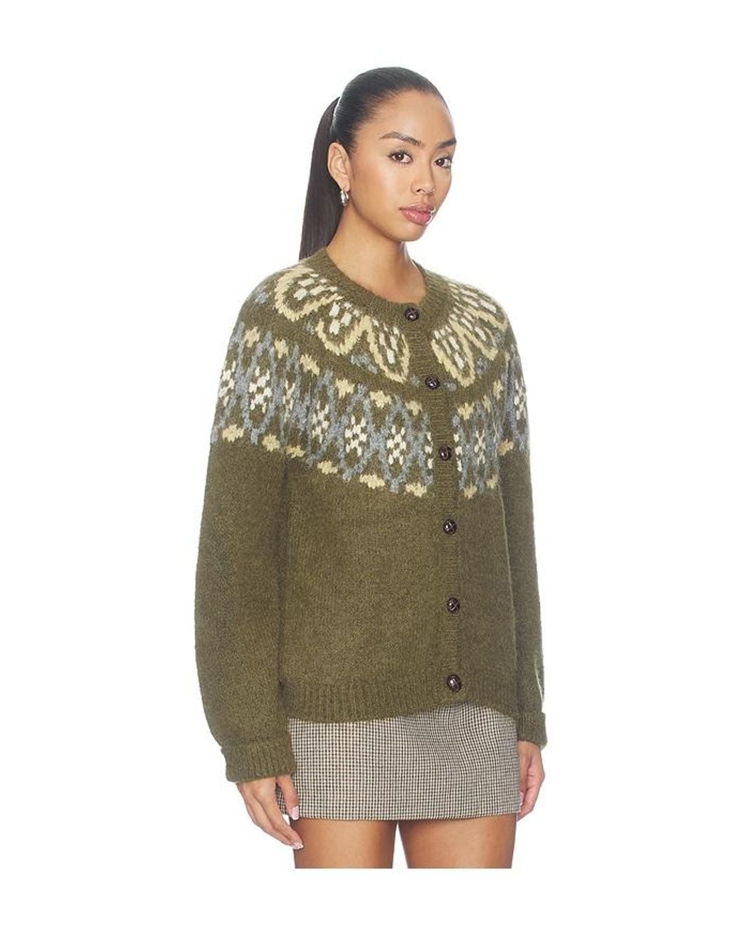 Astr Green Irene Cardigan