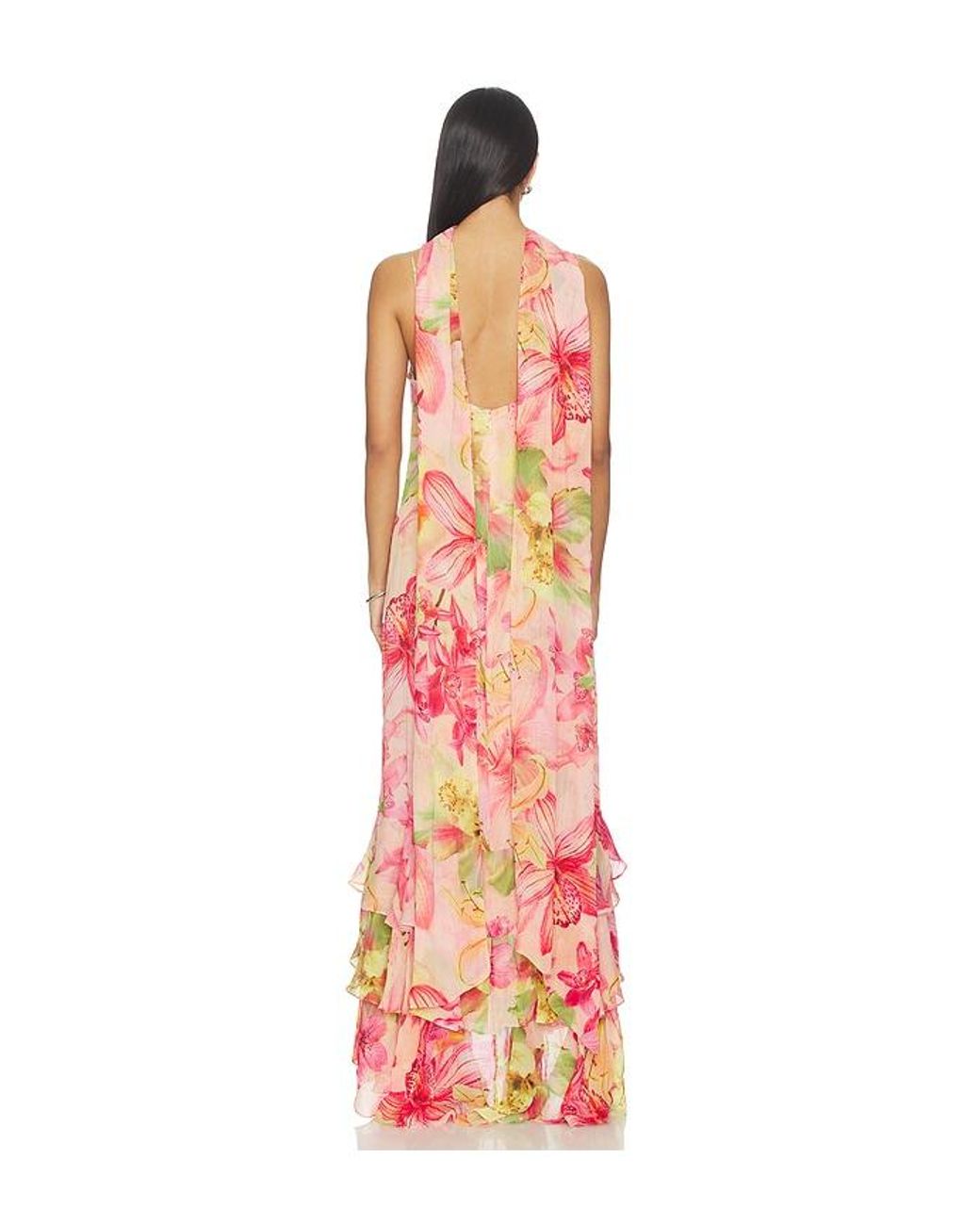 Rococo Sand Orange Cowl Maxi Dress With Sash
