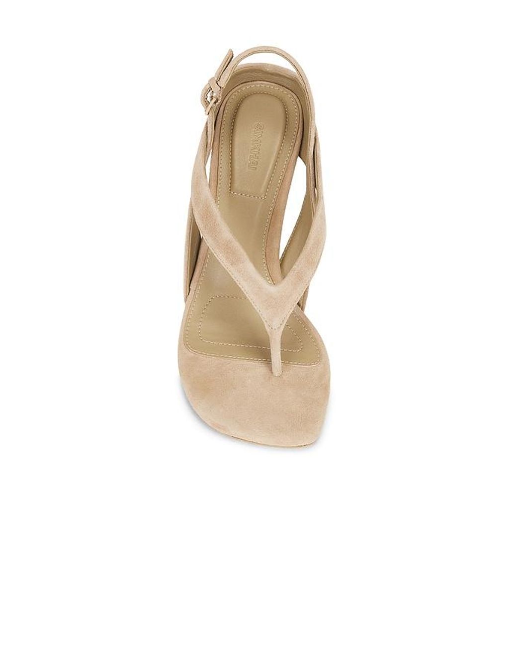 Jonathan Simkhai White Darya Suede Wedge Thong Sandal