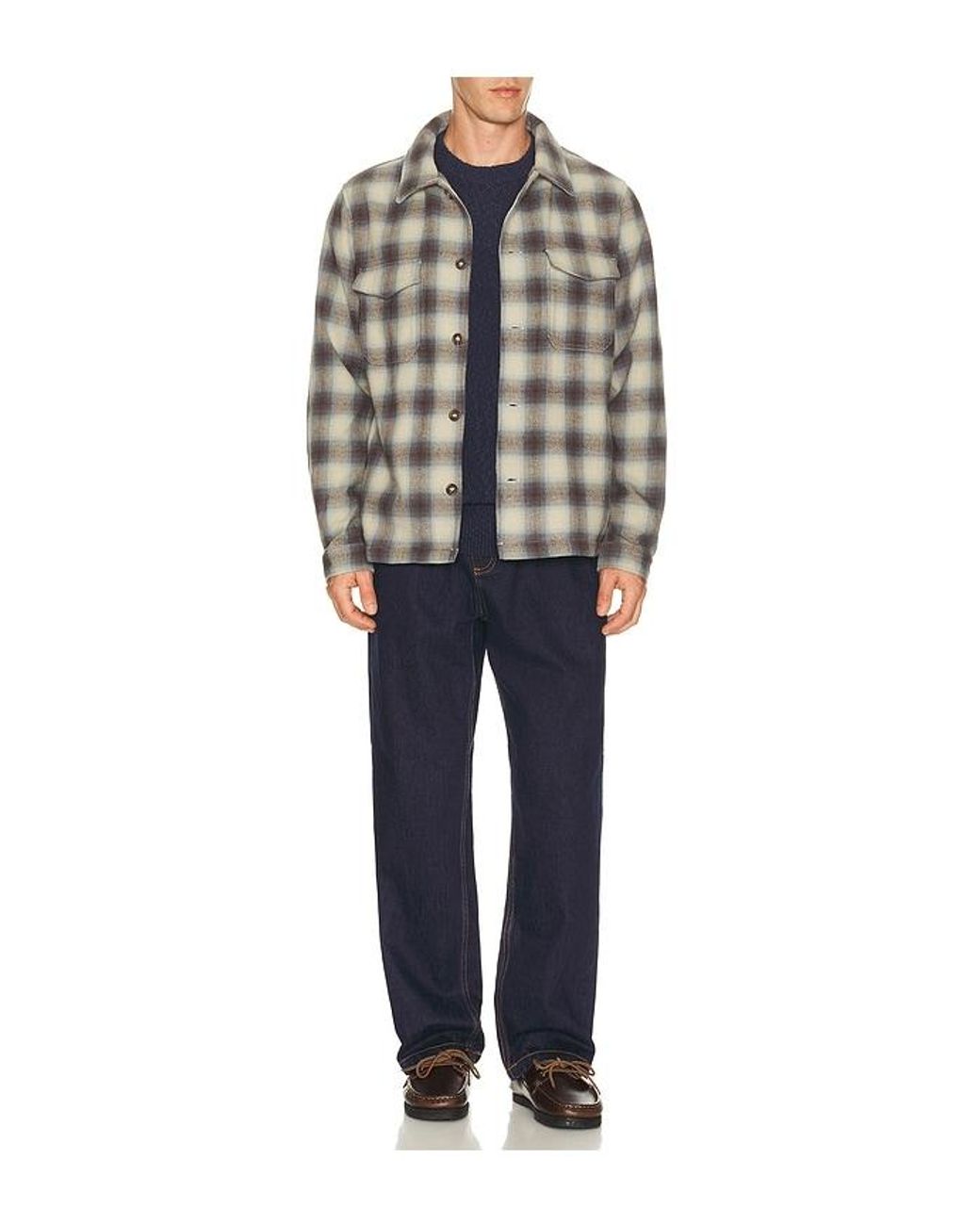 Rhythm Blue Polar Bond Long Sleeve Flannel for men