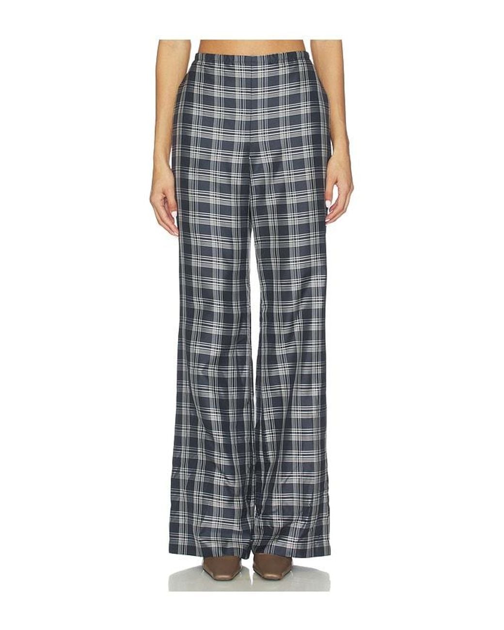 Theory Multicolor Fluid Plaid Pant